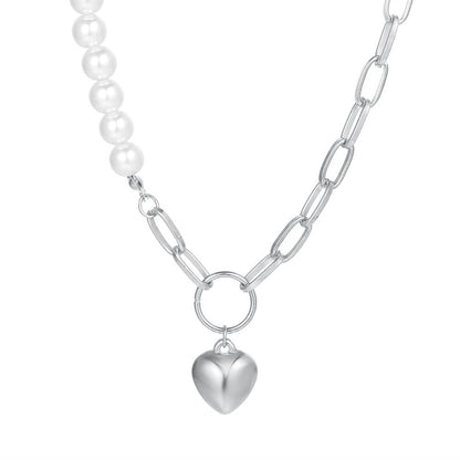 Necklace heart-shaped pearl collarbone necklace women's necklace