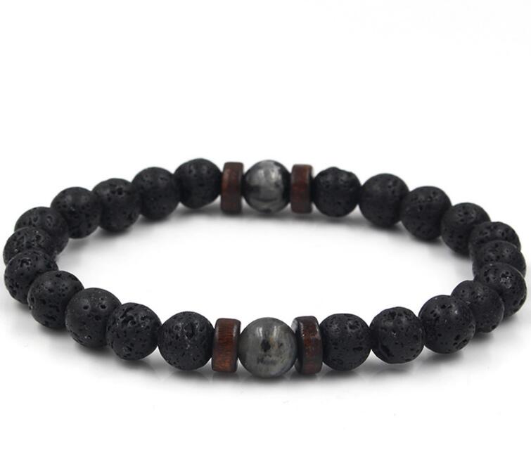 Men Bracelet Natural Moonstone Bead Tibetan Buddha Bracelet Chakra Lava Stone Diffuser Bracelets