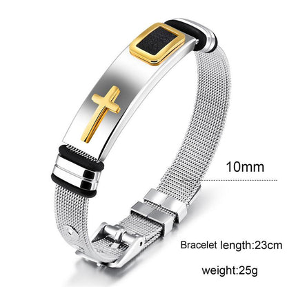 Stainless Steel Men's Cross Bracelets