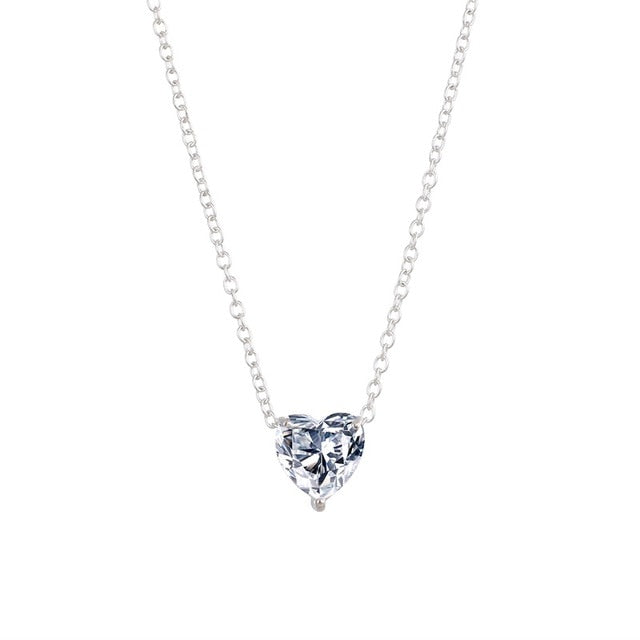 Crystal Heart Necklace Pendant Female Short Gold Chain Necklace Pendant Necklace Crystal Heart Necklace Chocker neck